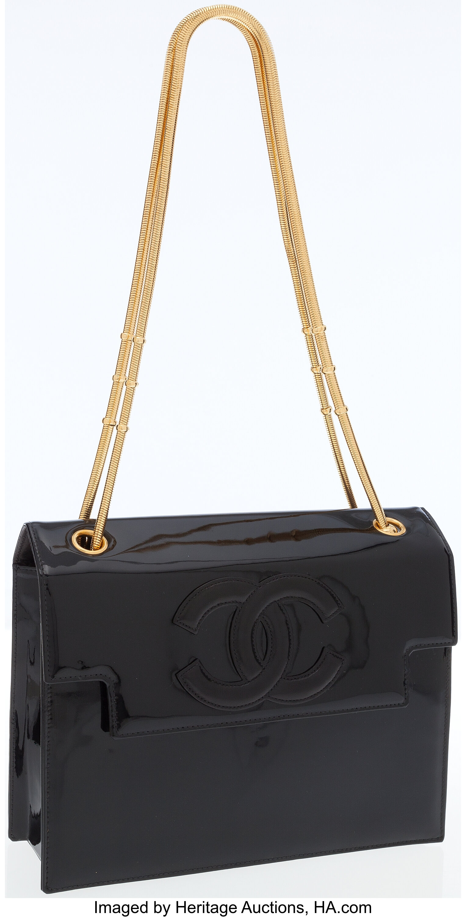 Chanel black best sale bag gold chain