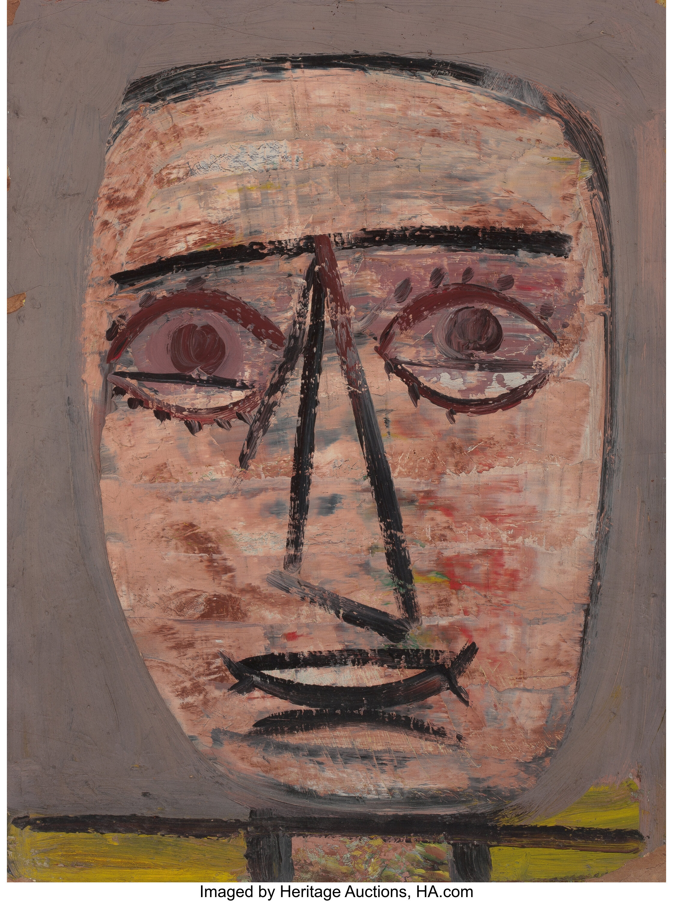 ARSHILE GORKY (American, 1904-1948). Untitled (Head), c. 1937. Oil ...