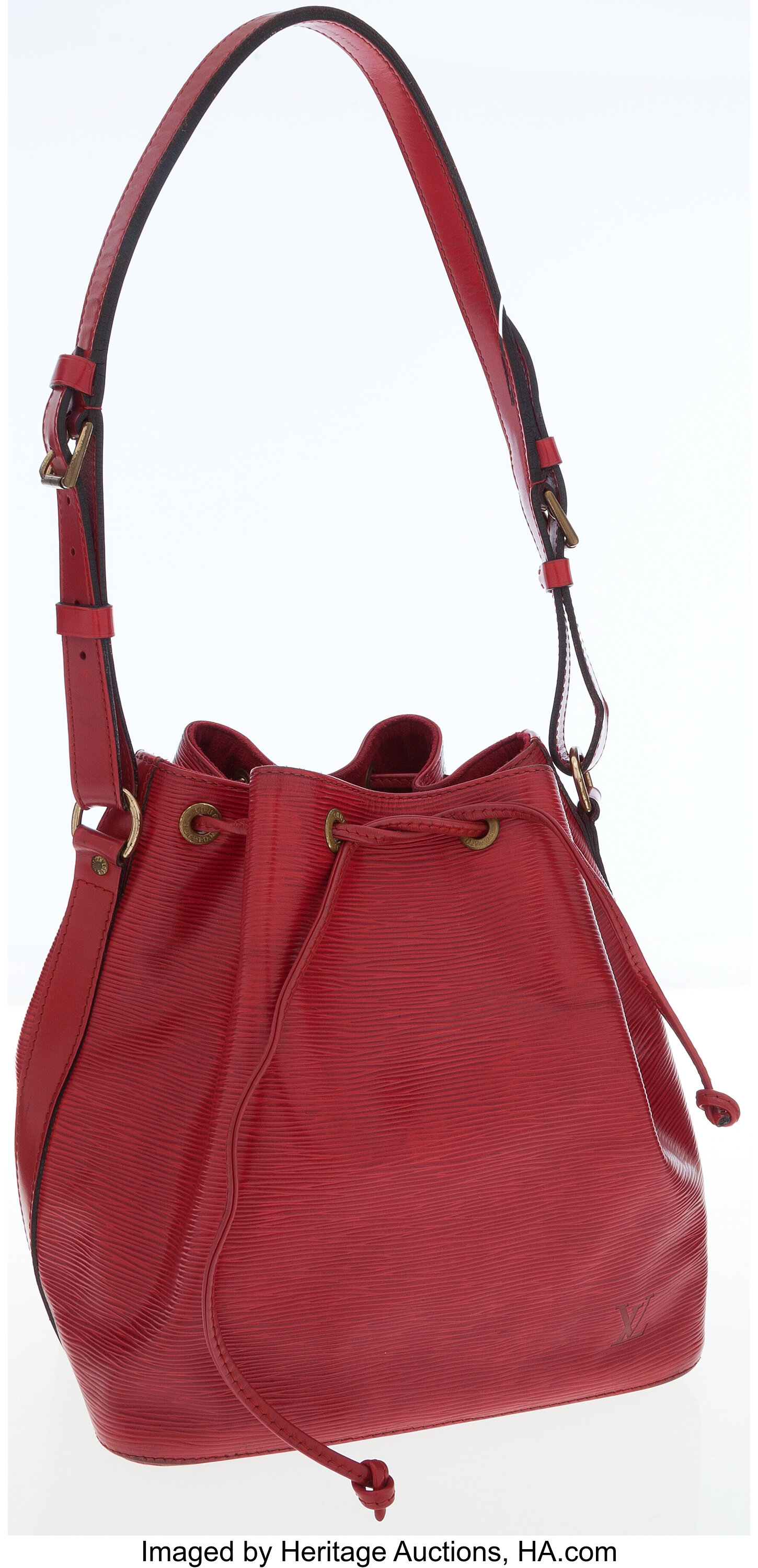 Louis Vuitton Red Epi Leather Noe Bag with Shoulder Strap. , Lot #75036