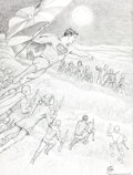 Curt Swan Adventure Comics #333 Legion of Super-Heroes Penciled Cover Re-Creation Original Art (1995)
