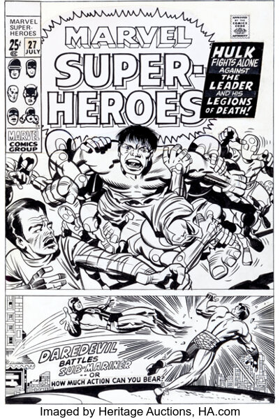 Jack Kirby and John Verpoorten Marvel Super-Heroes #27 Hulk vs. the | Lot  #92208 | Heritage Auctions