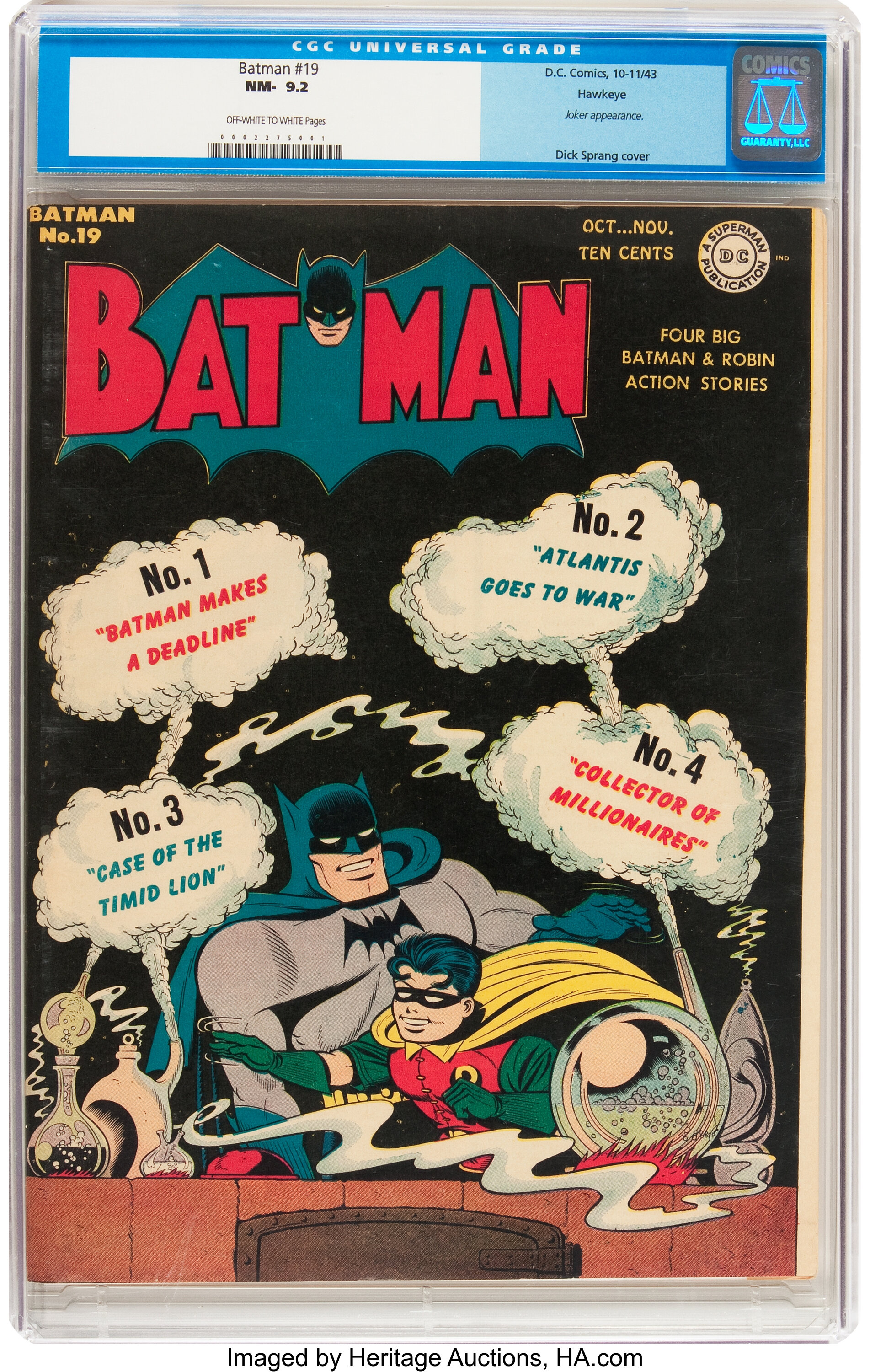 Batman #19 Hawkeye pedigree (DC, 1943) CGC NM Off-white to | Lot  #91042 | Heritage Auctions