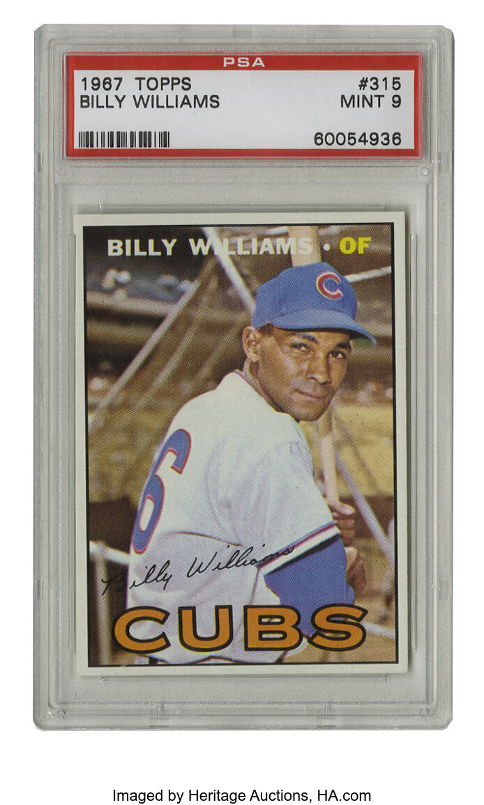 1967 Topps Billy Williams #315 PSA Mint 9. Impressive high-grade, Lot  #10021