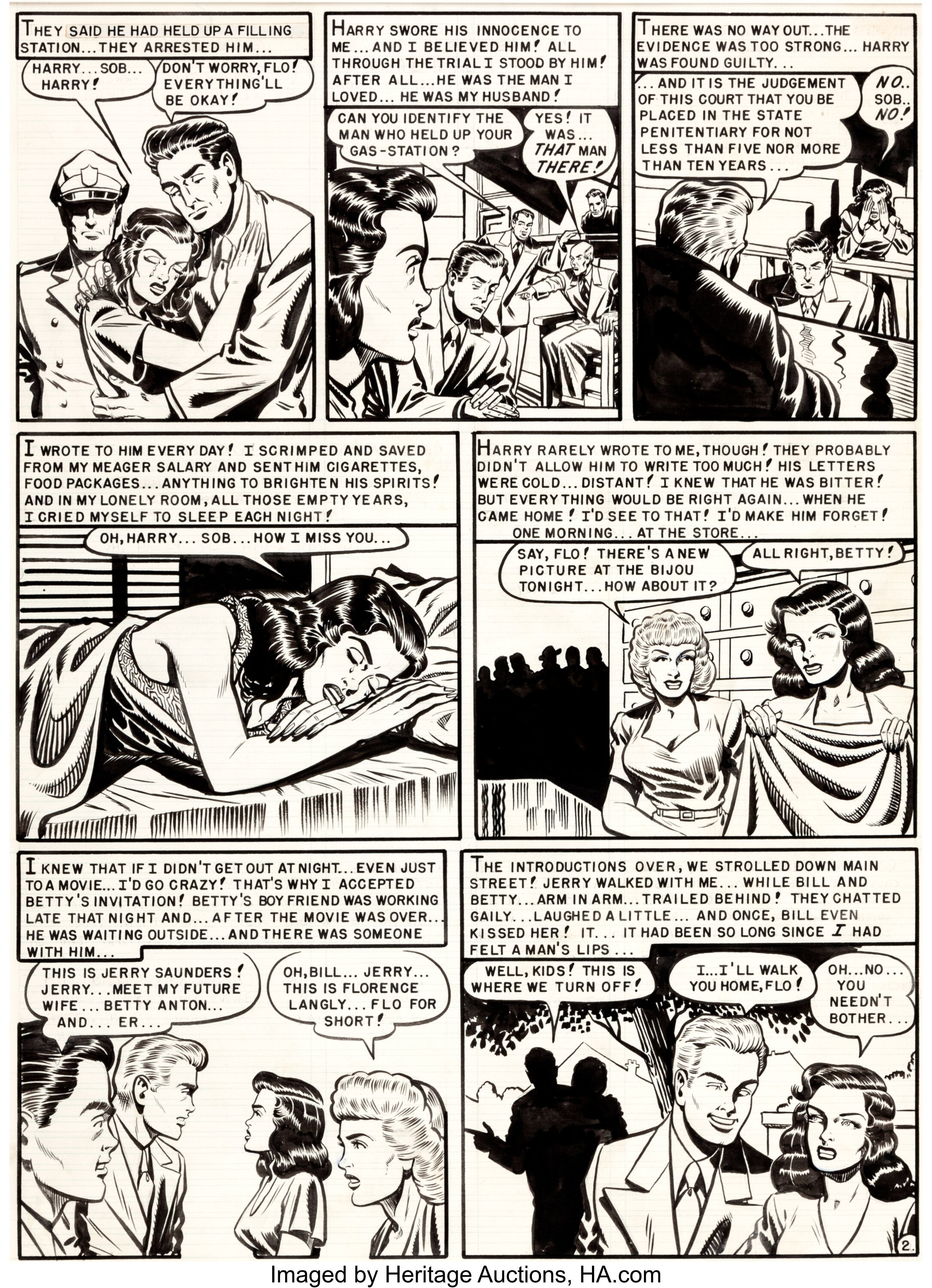 Al Feldstein A Moon, A Girl... Romance #12 "Prison Widow" Page 2 | Lot  #93470 | Heritage Auctions