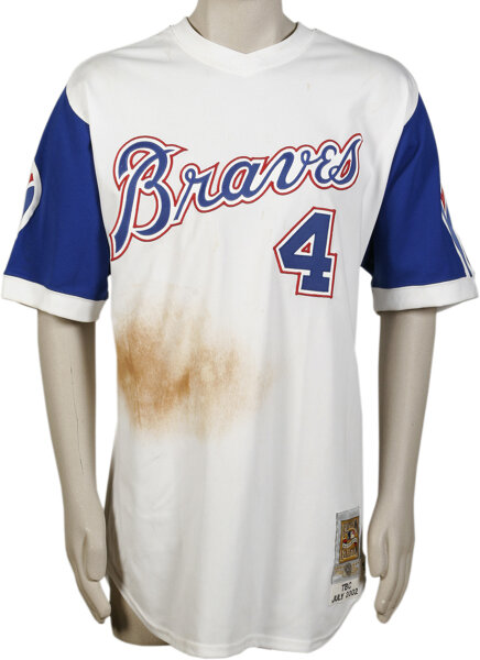 Hank Aaron Atlanta Braves 1974 Throwback Jersey - All Stitched