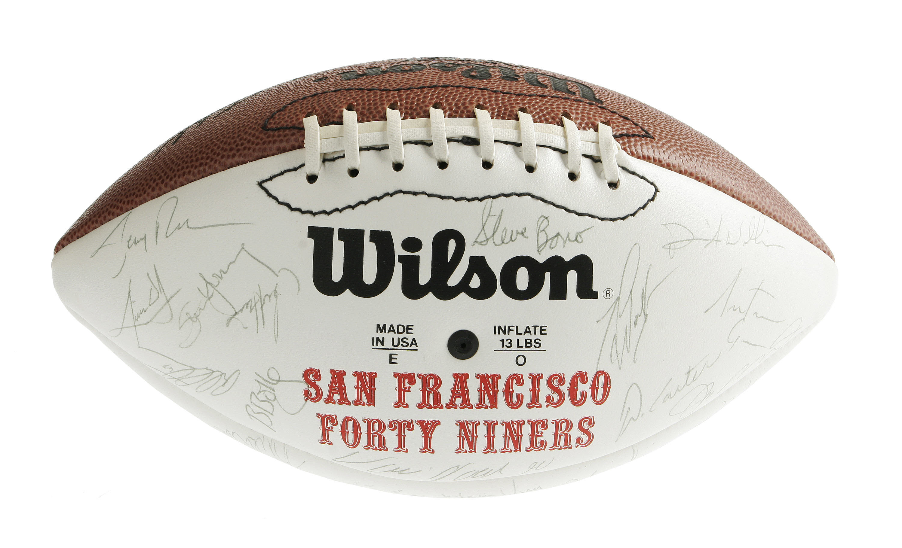 1992 San Francisco 49ers Team Signed Football. On this souvenir San, Lot  #10371