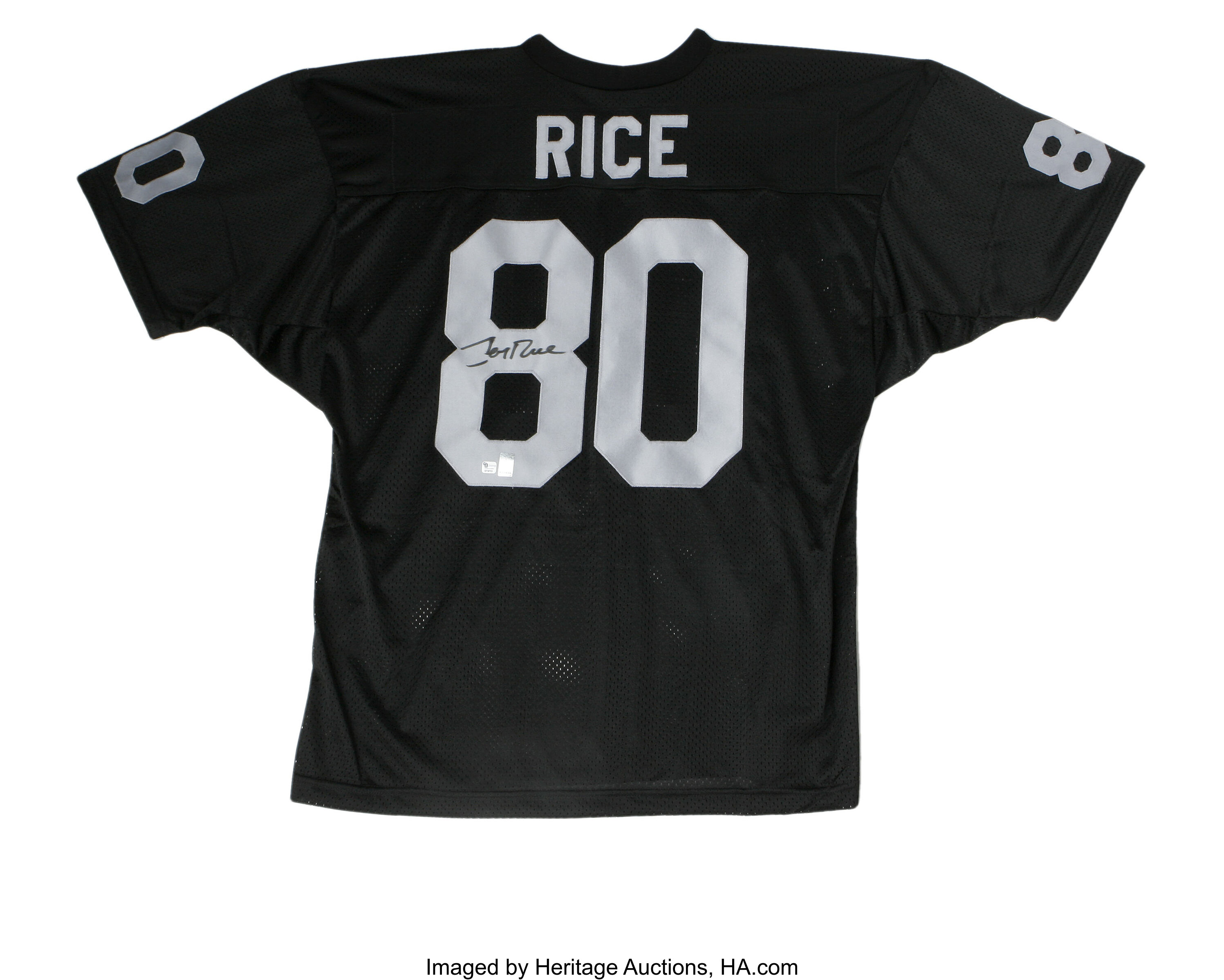 Jerry Rice Signed Jersey. Jerry Rice, perhaps the most dangerous, Lot  #10375