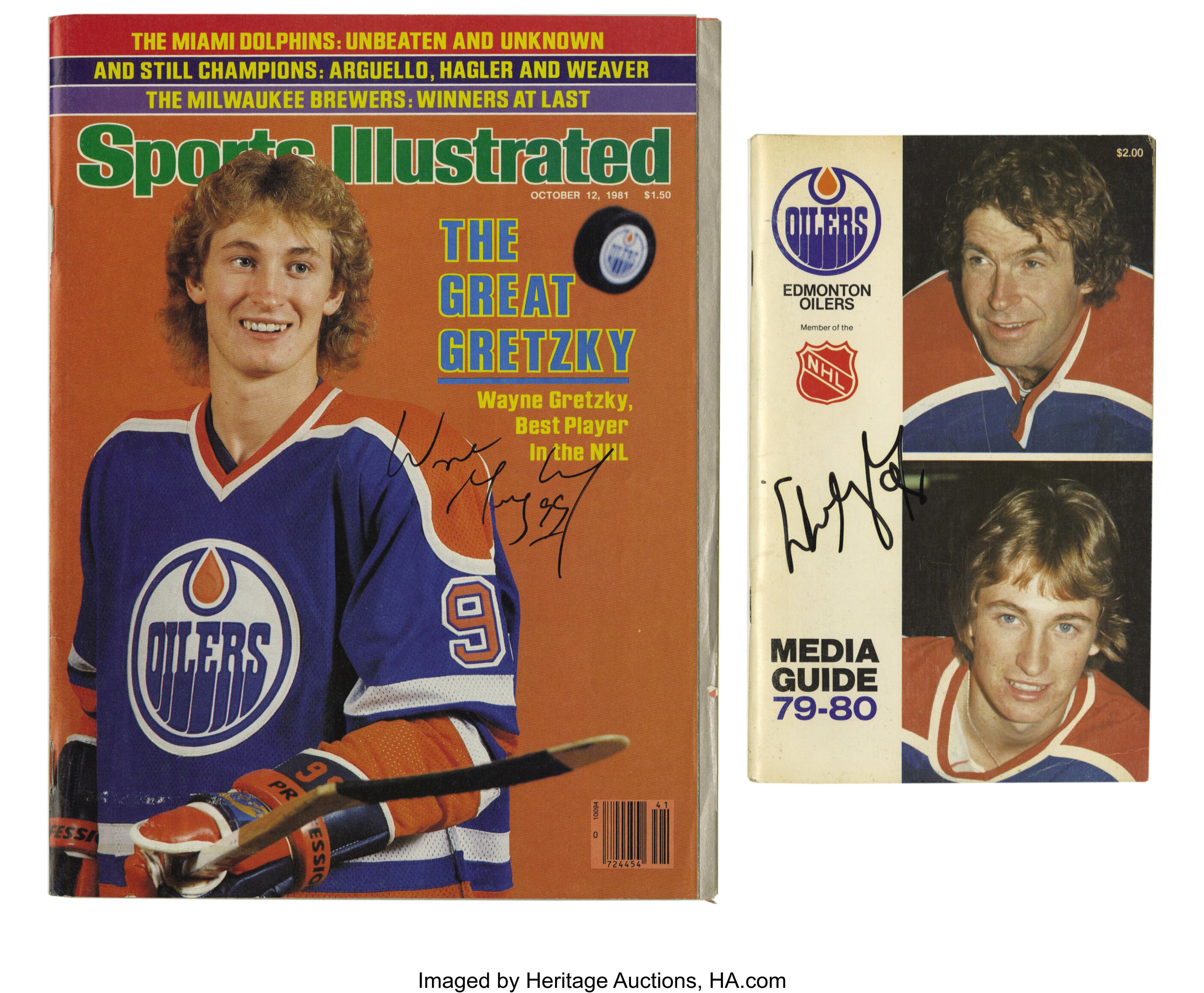 1981 Wayne Gretzky Signed Publications Lot Of 2 By The Time This Lot 10392 Heritage Auctions