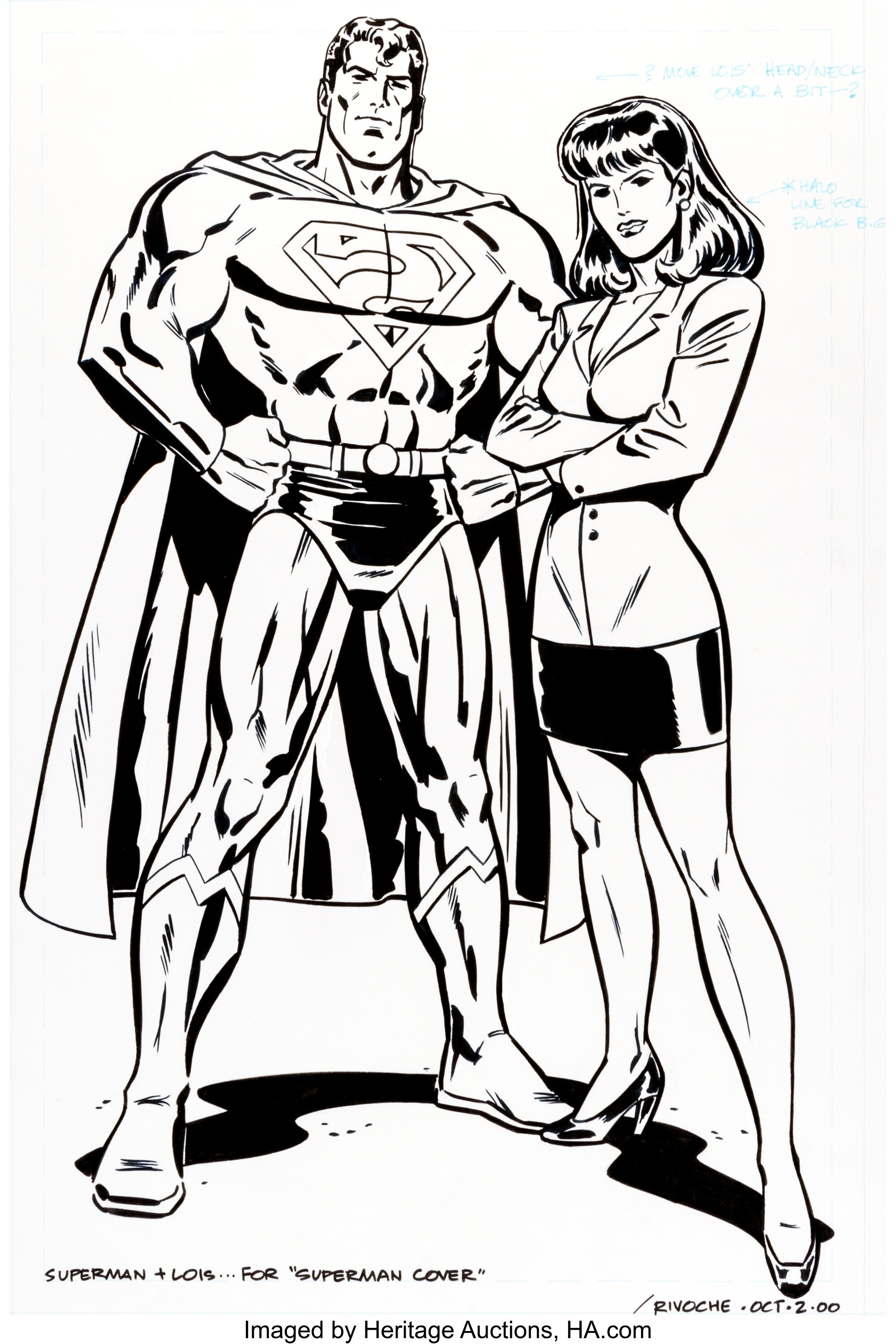 Paul Rivoche Superman #167 Cover Illustration Original Art (DC, | Lot ...