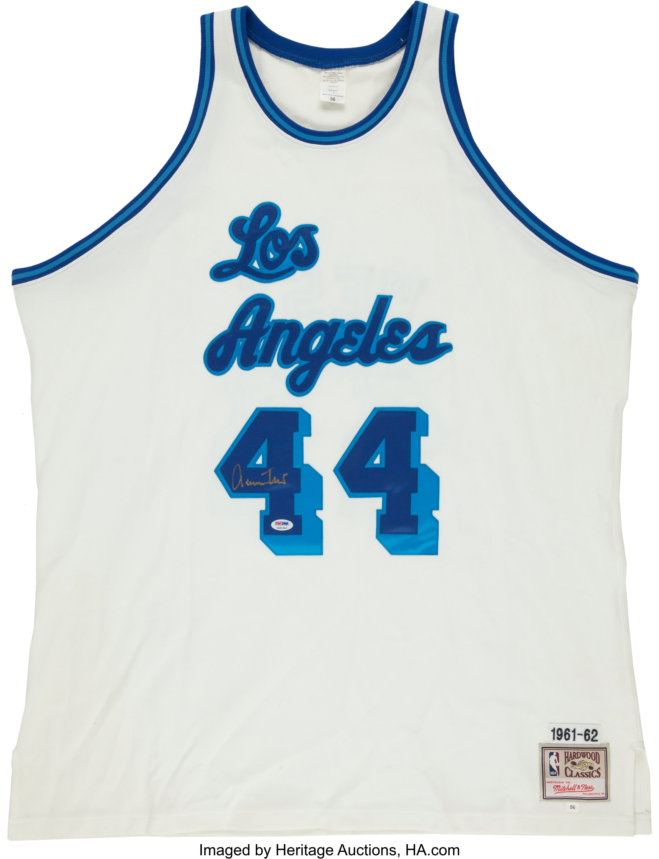 Jerry West Signed Los Angeles Throwback Blue Jersey - CharityStars