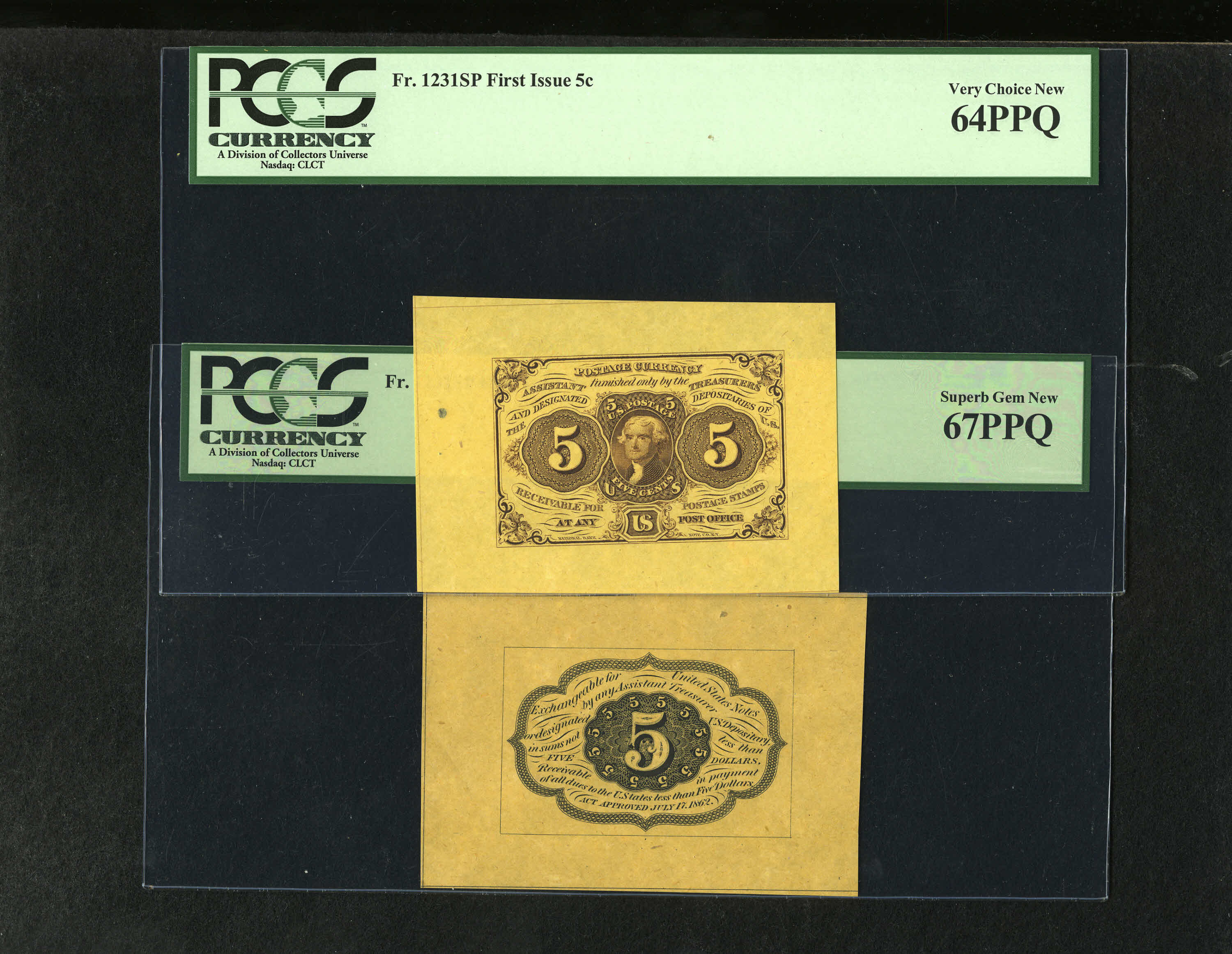 Fr 1231sp 5 First Issue Wide Margin Pair Superb Gem New A Lot - 