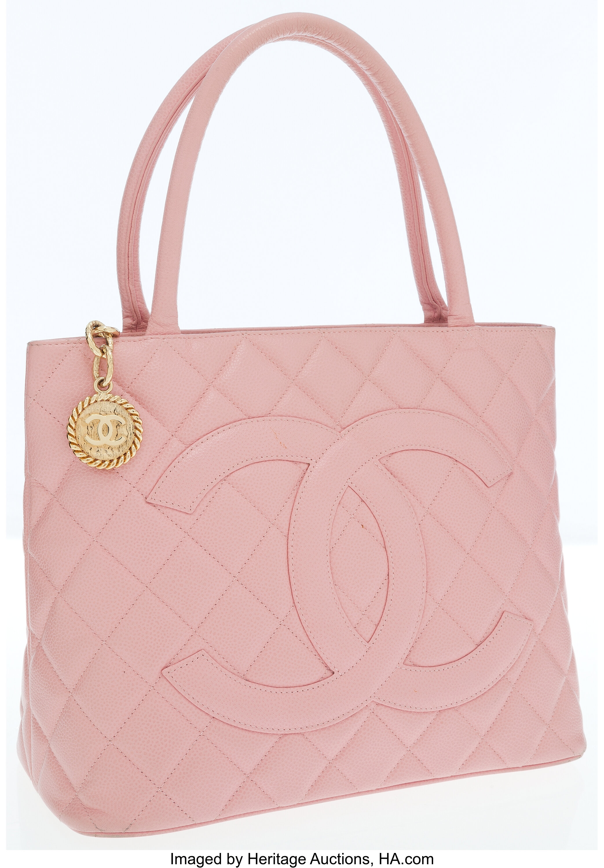 Chanel Pink Caviar Leather Medallion Tote Bag with Gold Hardware ...