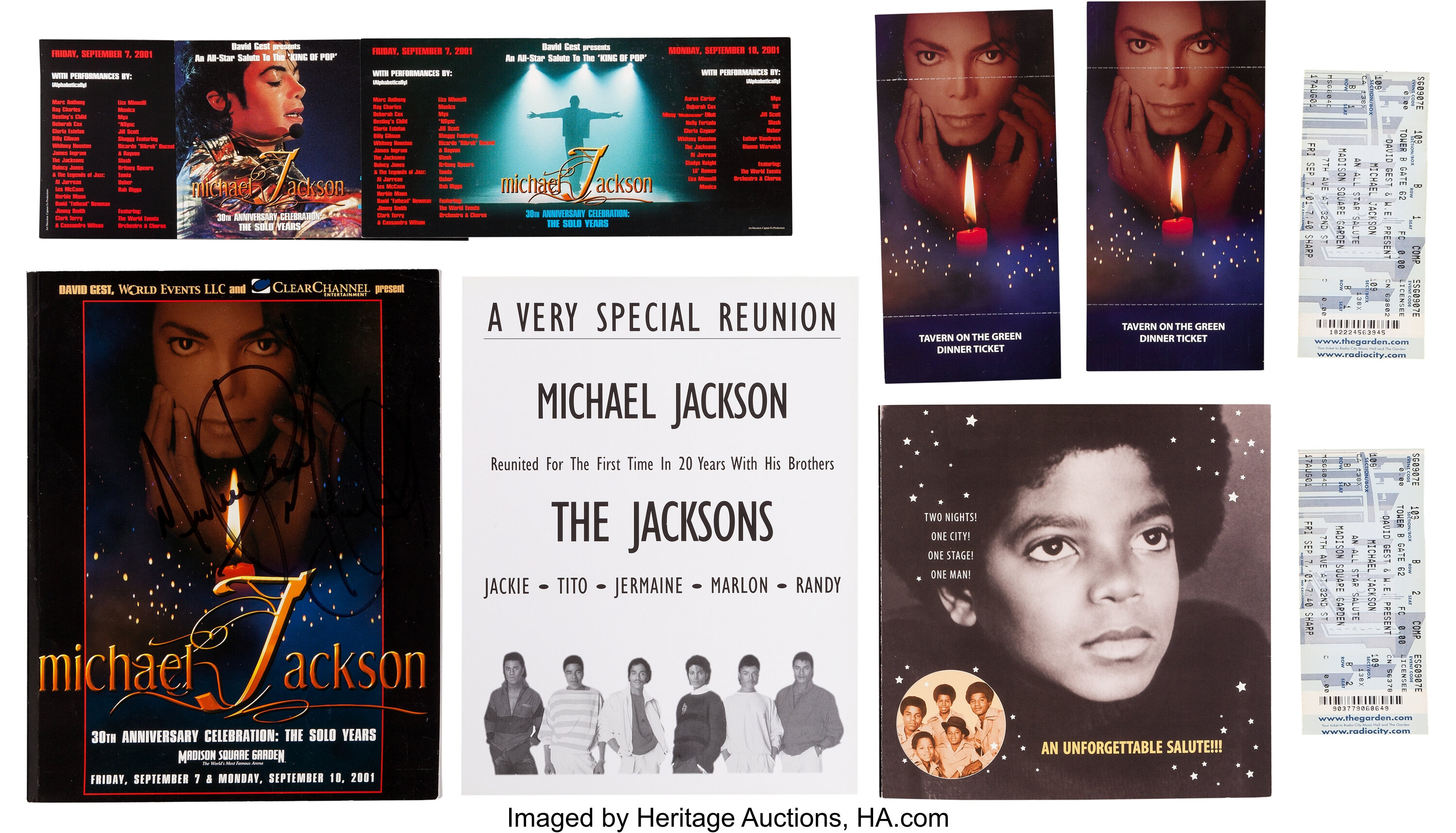 Michael Jackson Signed Concert Program With Tickets And