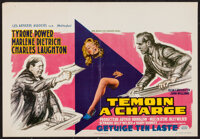 Witness for the Prosecution (United Artists, 1958). Belgian (14" X 20.5"). Mystery