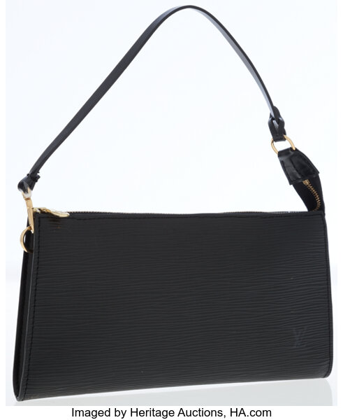 Louis Vuitton Black Epi Pochette Thames Leather ref.164607 - Joli