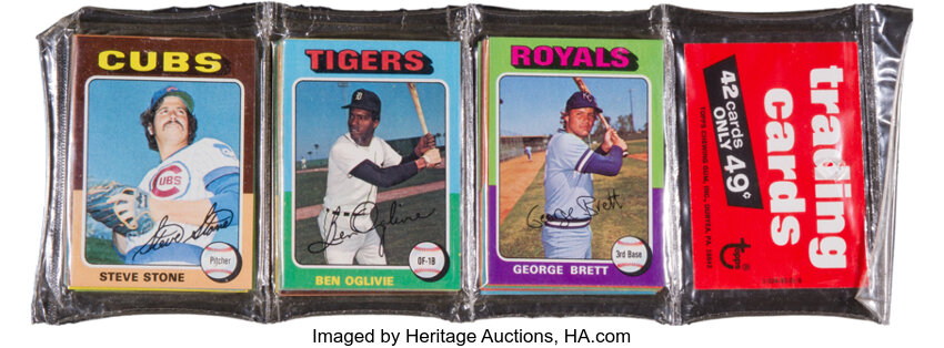 1975 Topps Baseball Rack Pack With George Brett Rookie on Front. | Lot  #81012 | Heritage Auctions