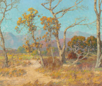 MAURICE BRAUN (American, 1877-1941) Sycamores Oil on canvas 30 x 36 inches (76.2 x 91.4 cm) Signed lower right: Maurice...