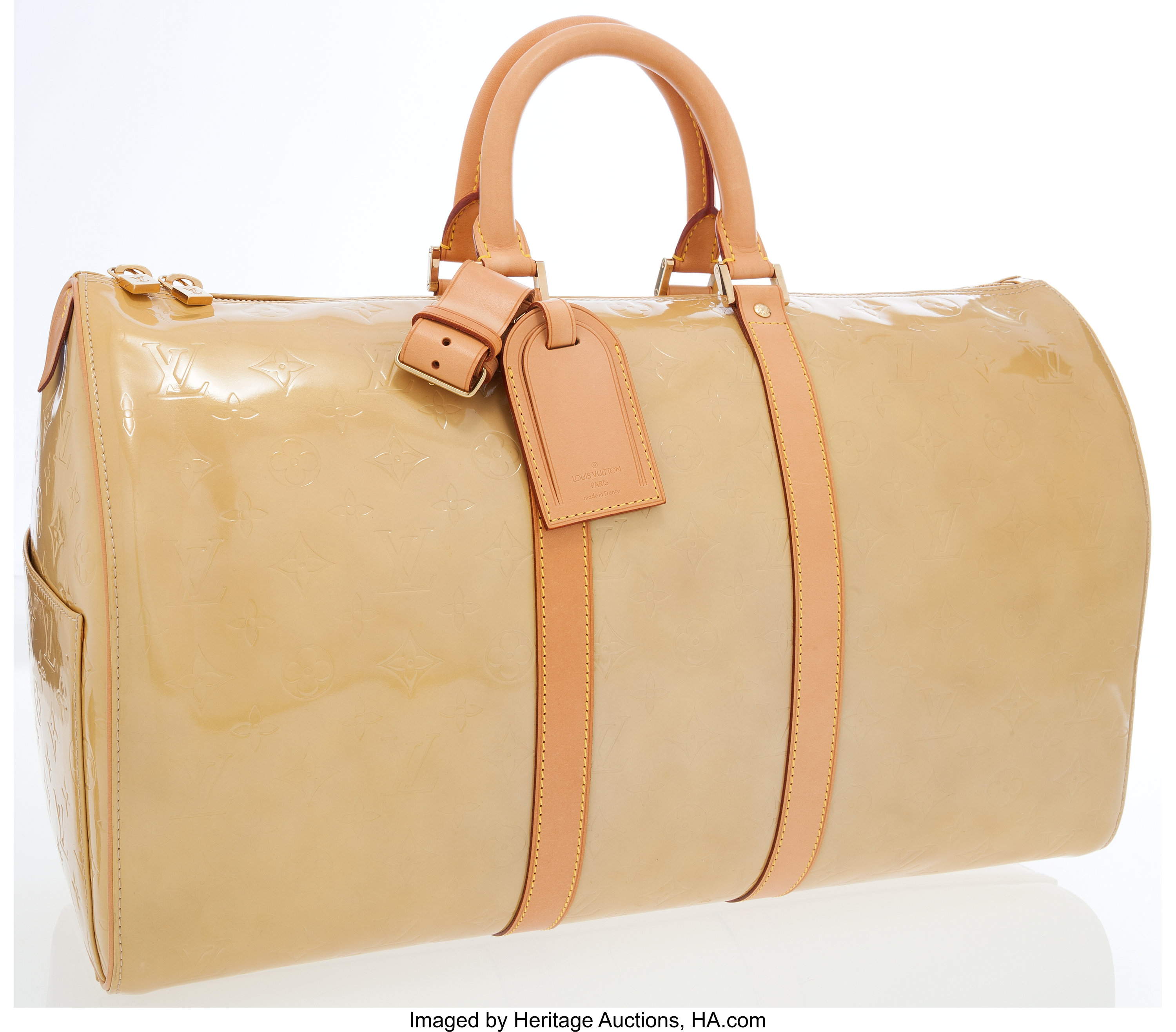 The very Chic Louis Vuitton Keepall 45 Travel bag in Cognac epi leather,  GHW at 1stDibs