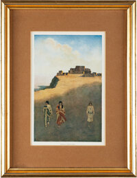 Maxfield Parrish: The Great Southwest: Pueblo Dwellings Color Print, 5.5" x 8.5"