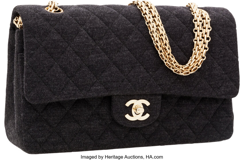 Chanel Chanel White Quilted caviar leather shoulder bag Gold Chain