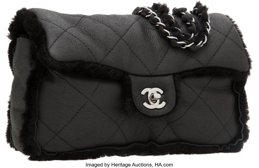 chanel shearling tote