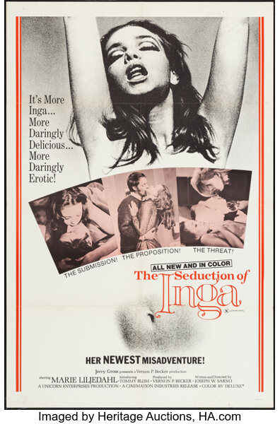 Movie Posters:Sexploitation, The Seduction of Inga & Other Lot (Cinemation Industries, 1971).
One Sheets (2) (27" X 41" & 28" X 42"). Sexploitation.. ... (Total:
2 Items)