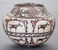 A ZUNI POLYCHROME STORAGE JAR c. 1885