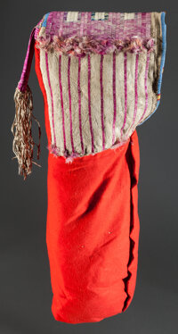 A SIOUX QUILLED HIDE BABY CARRIER c. 1890