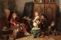 Fine Art - Painting, European:Antique  (Pre 1900), FELIX SCHLESINGER (German, 1833-1910). Children Reading. Oil on
panel. 16-1/4 x 24 inches (41.3 x 61.0 cm). Signed lower...