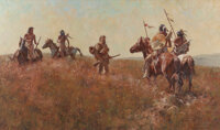 HOWARD A. TERPNING (American, b. 1927) Slim Chance, 1978 Oil on canvas 24 x 40 inches (61.0 x 101