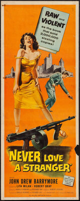 Never Love a Stranger (Allied Artists, 1958). Insert (14" X 36"). Crime