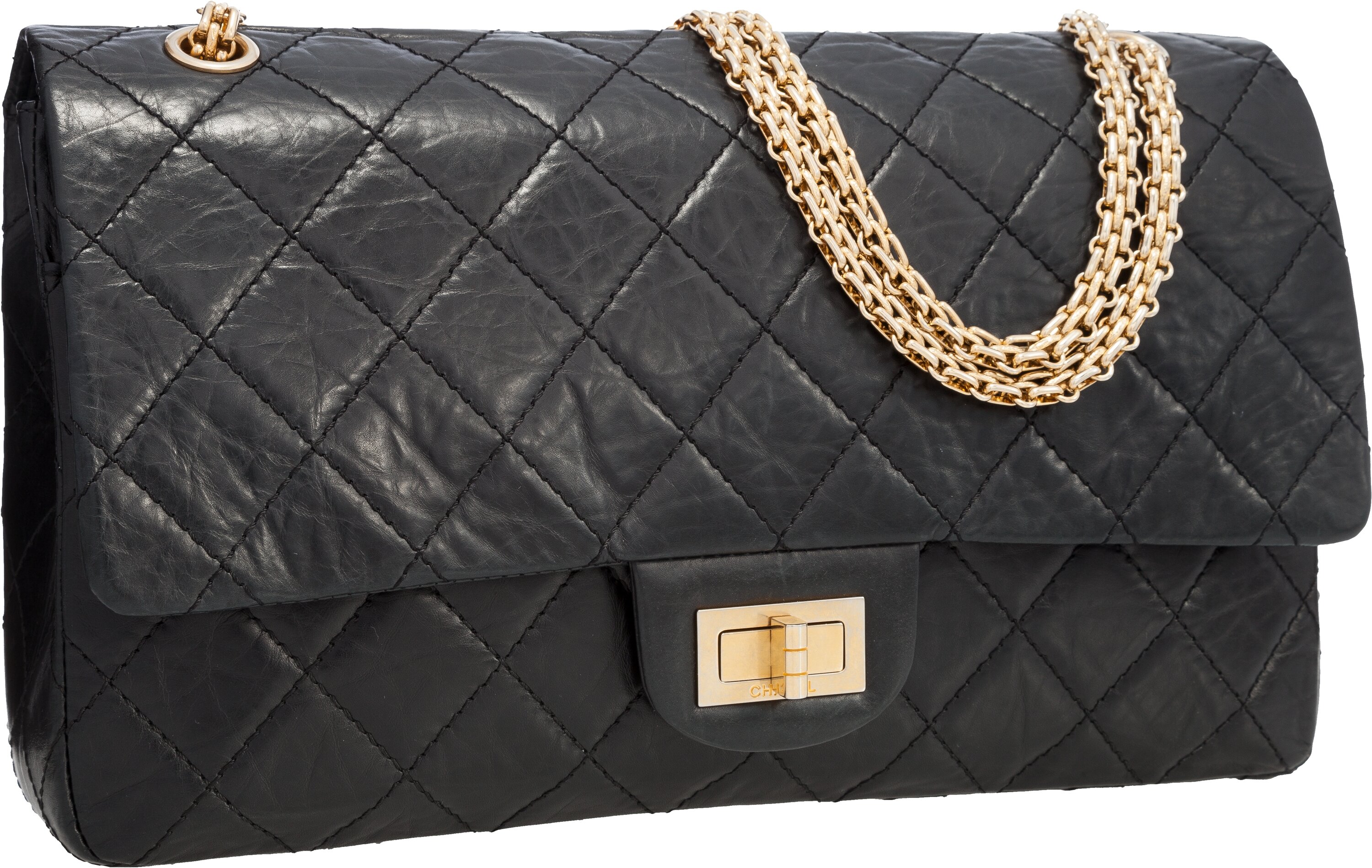 Chanel Limited Edition Black Quilted Leather 50th Anniversary Maxi, Lot  #58257