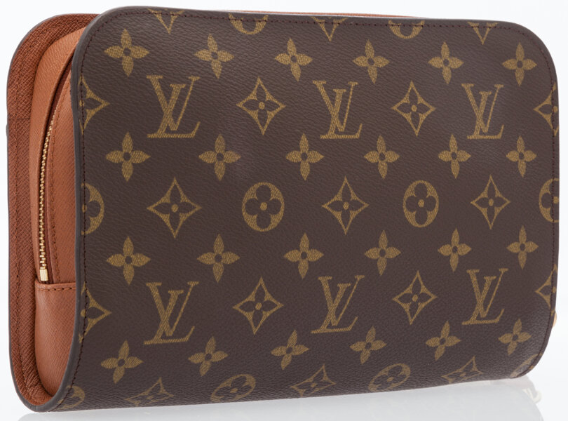 Louis Vuitton Classic Monogram Canvas Clutch with Wrist Strap