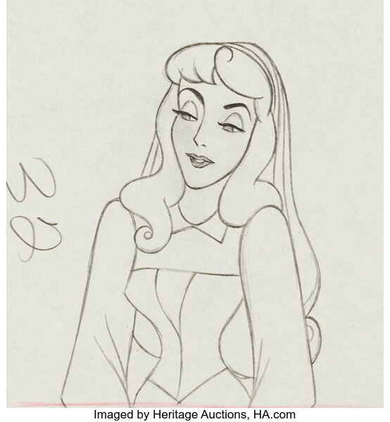 sleeping beauty briar rose production drawing animation art