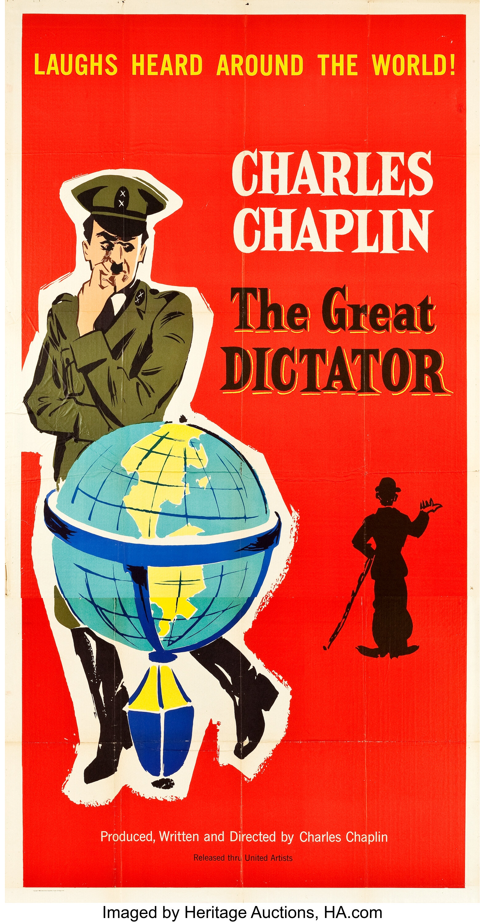 The Great Dictator (United Artists, R-1958). Three Sheet (41" X | Lot  #83875 | Heritage Auctions