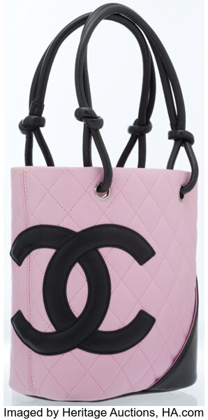Chanel Cambon Ligne Pink and Black Large Tote