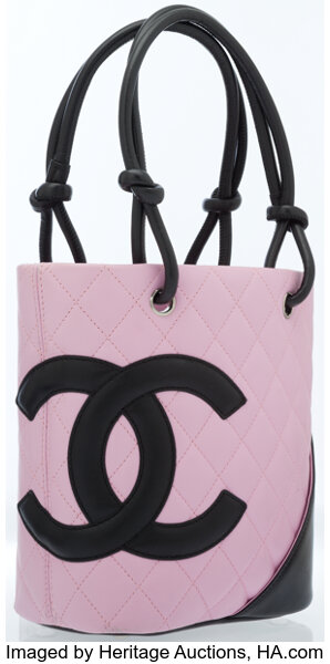 pink and black chanel handbag