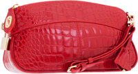 Louis Vuitton Red Alligator Lockit Clutch Bag Pristine Condition 9.5" Width x 5" Height x 2.5" Depth