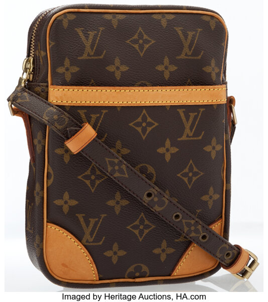 LOUIS VUITTON Danube PM Monogram Canvas Crossbody Bag Brown