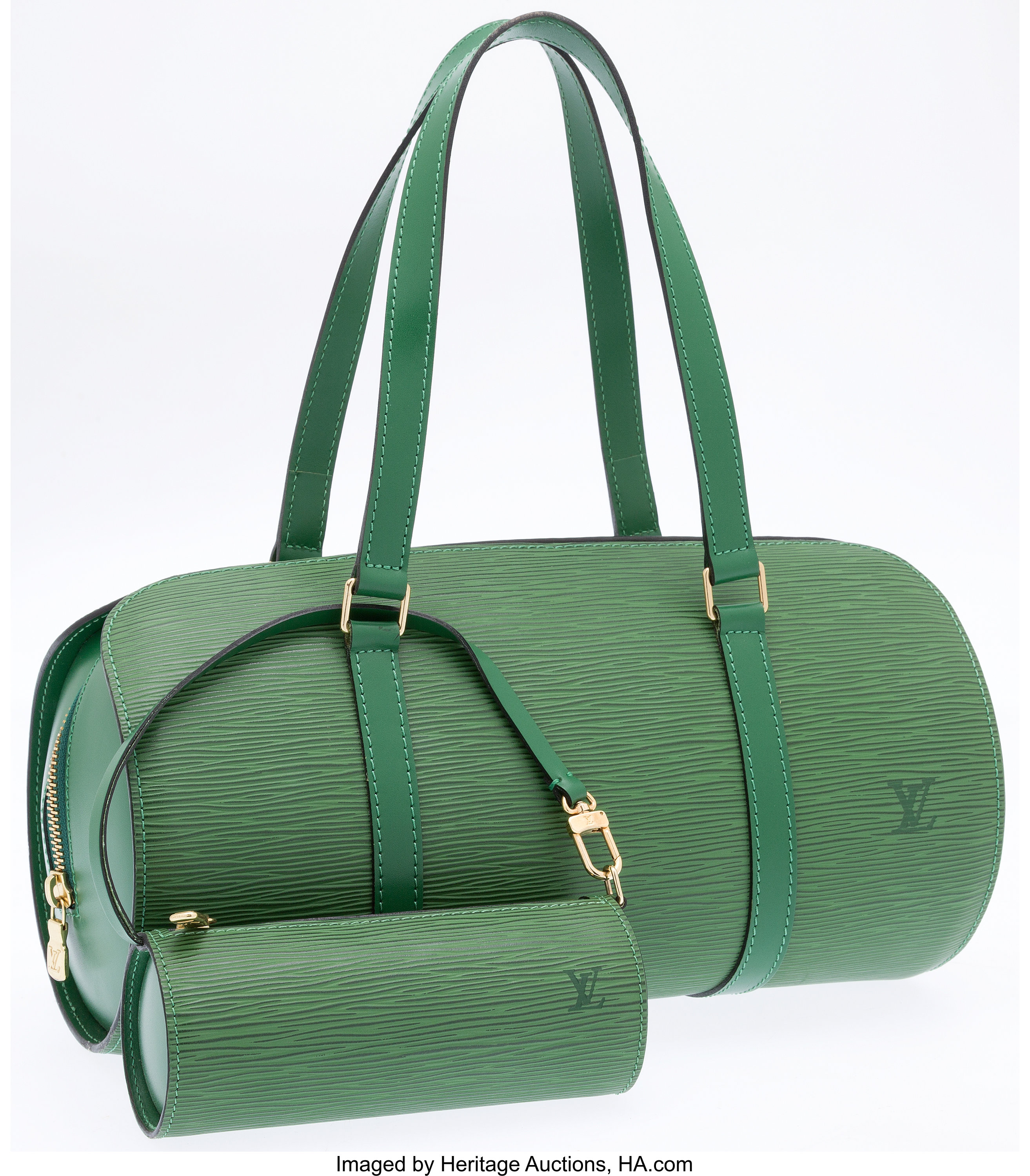 Louis Vuitton Green Epi Leather Soufflot Bag.  Luxury