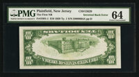 Plainfield, NJ - $10 1929 Ty. 1 Inverted Back The First NB Ch. # 13629