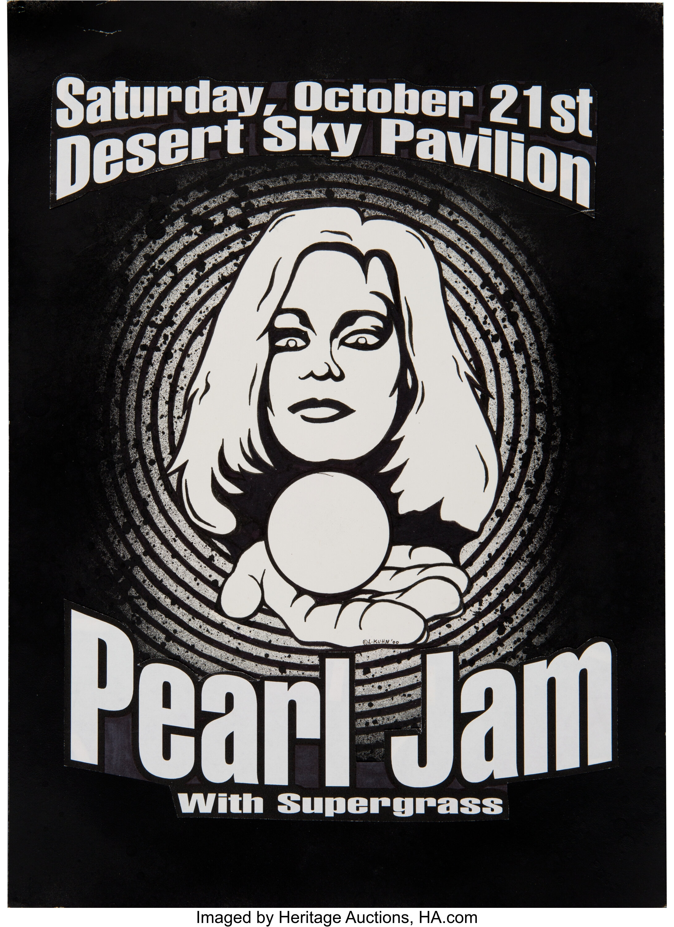 Pearl Jam and Supergrass Original Concert Poster Art by Lindsey  Lot  89603  Heritage Auctions