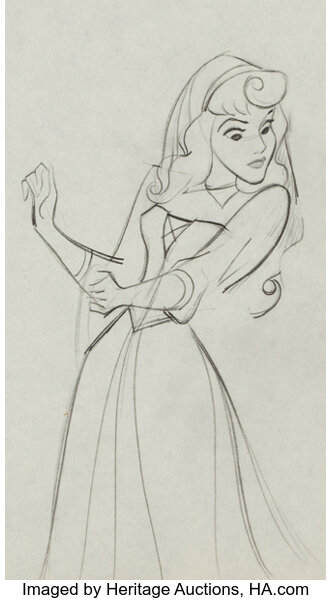 sleeping beauty briar rose production drawing animation art
