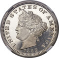 1883 5C Liberty Head Five Cents, Judd-1704, Pollock-1908, Low R.6, PR67 Ultra Cameo NGC....(PCGS# 962120)
