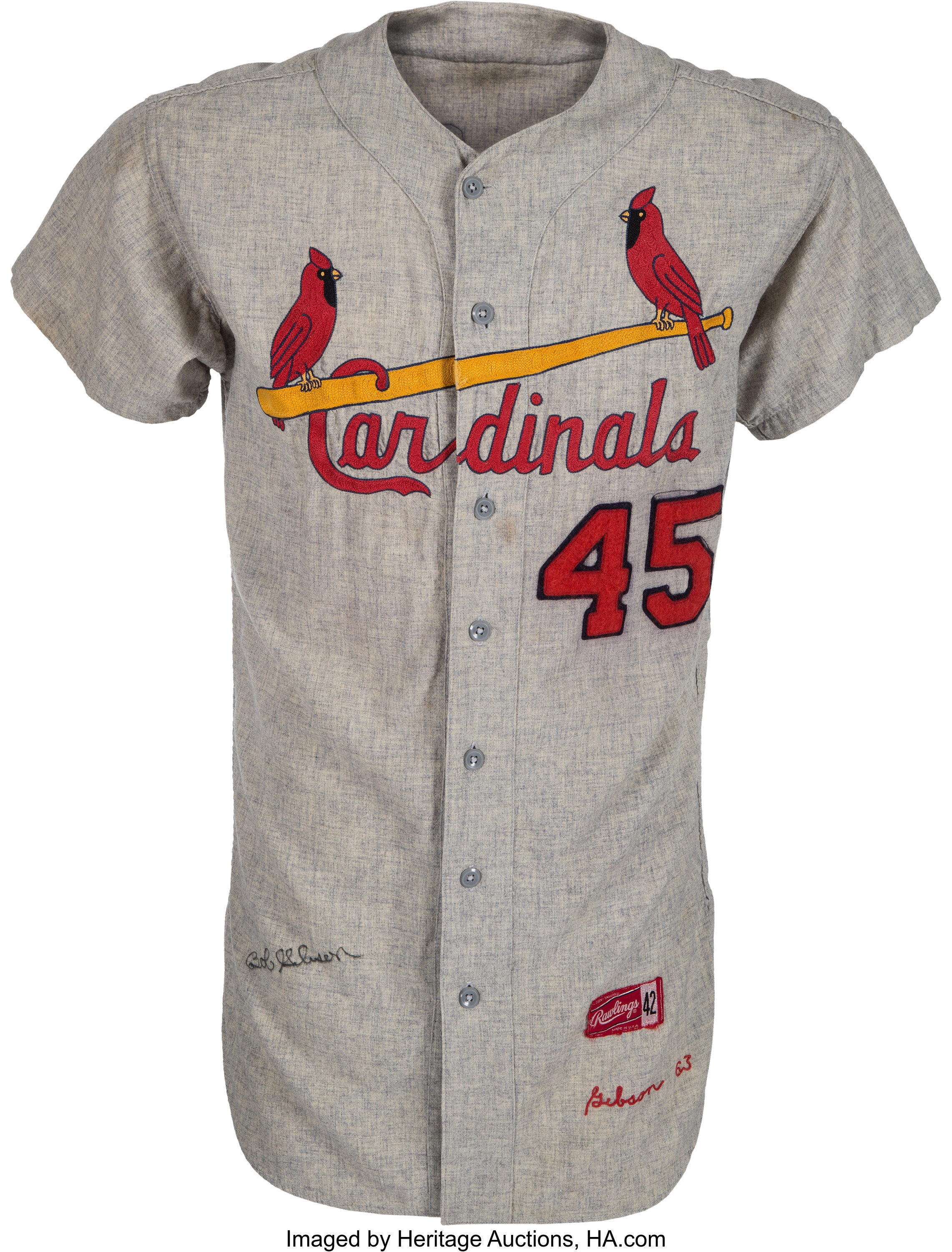 1957 St. Louis Cardinals Game Worn Jersey. Baseball Collectibles, Lot  #44099