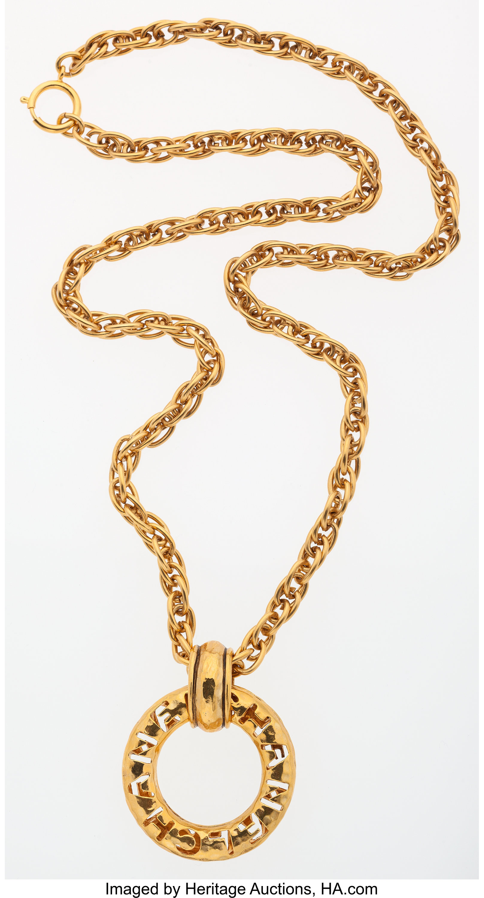Chanel Vintage White Imitation Pearl And Gold Metal Necklace, 1981