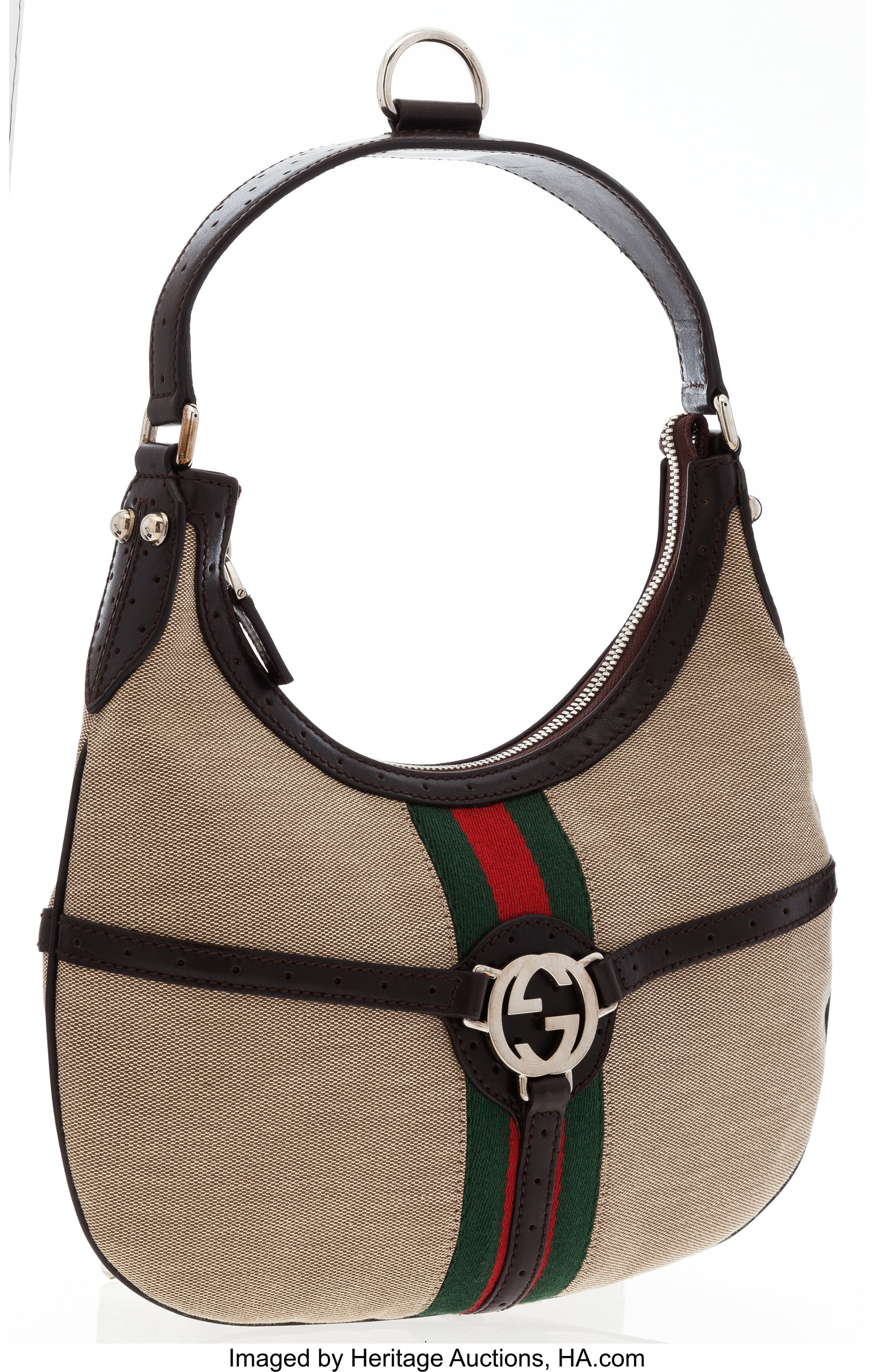 Gucci Beige Canvas Hobo Bag.  Luxury Accessories Accessories, Lot  #16061