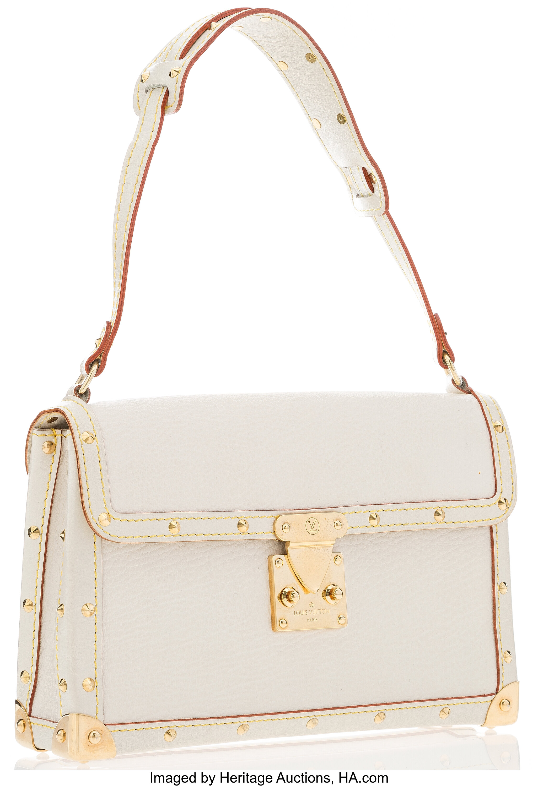 Louis Vuitton White Suhali Leather L'aimable Moka Bag . Very Good