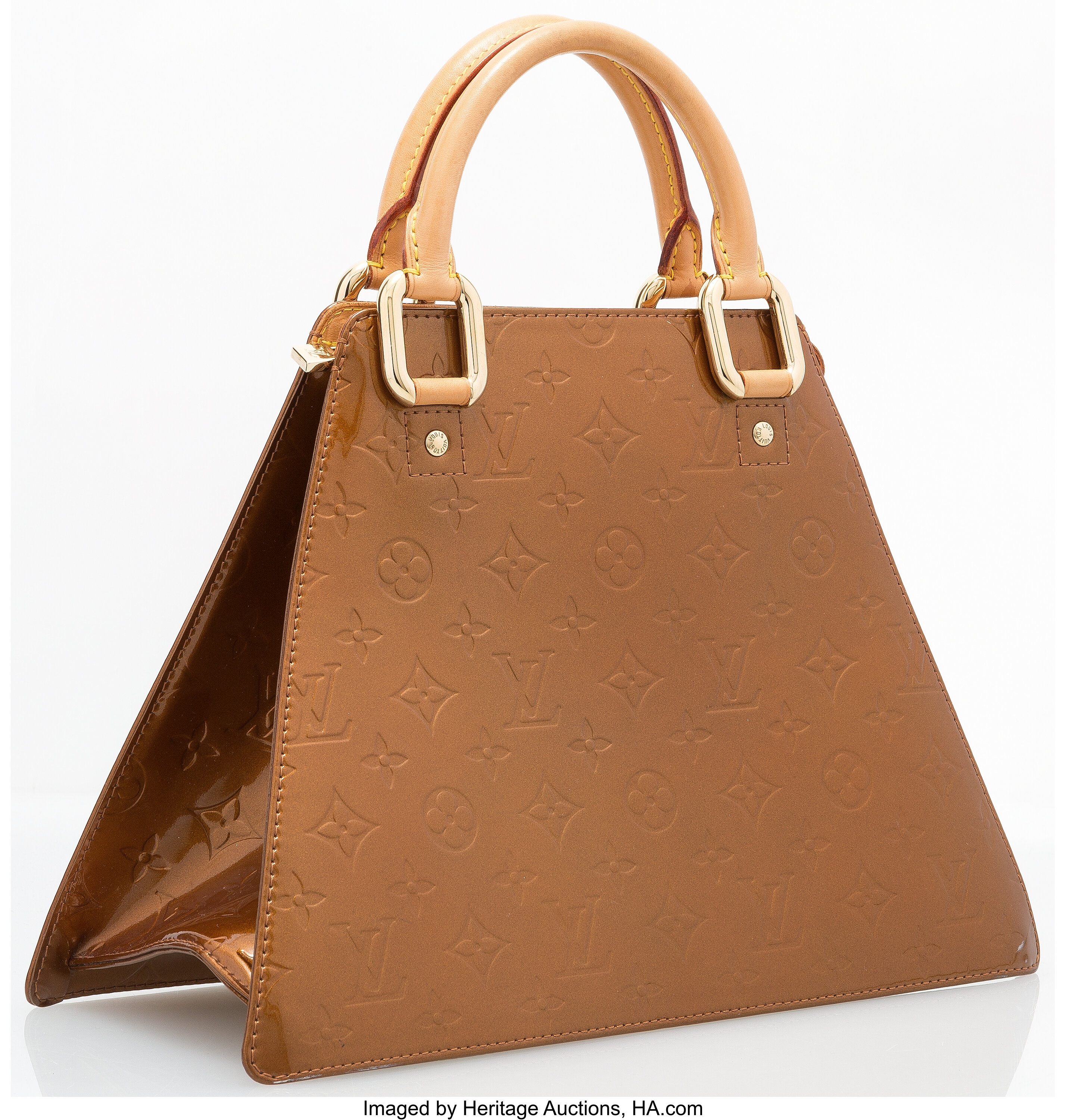 Louis Vuitton Bronze Monogram Vernis Leather Forsyth GM Bag. Very, Lot  #19005