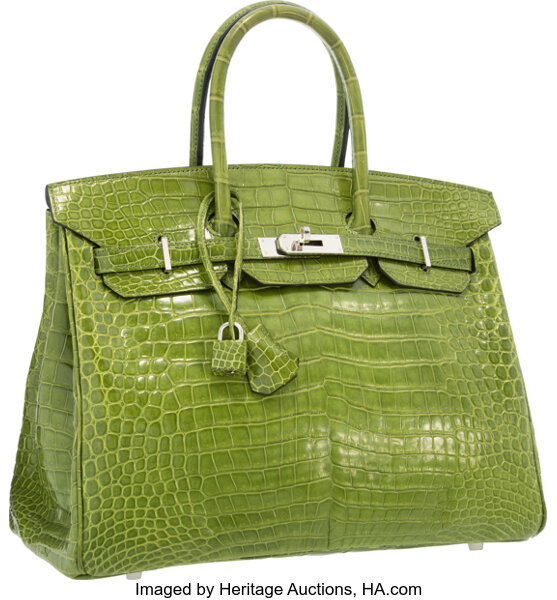 Hermes Birkin Handbag Vert Veronese Swift with Palladium Hardware 25 Green